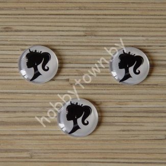 Кабошон Слуэт, 25 мм (стекло) 1шт.